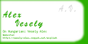 alex vesely business card